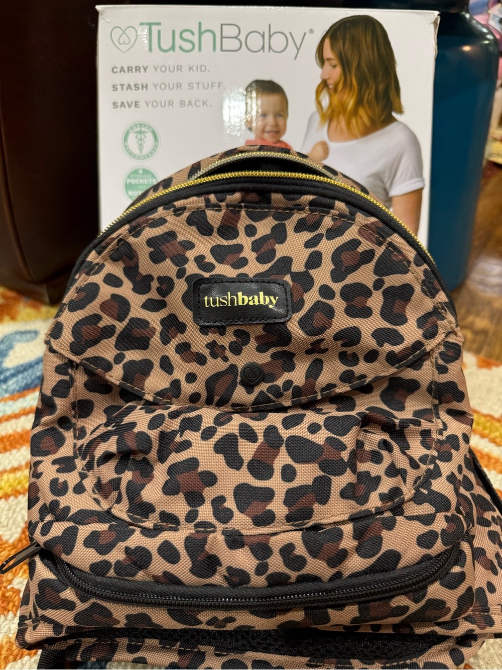 TushBaby Hip Carrier - Leopard Print